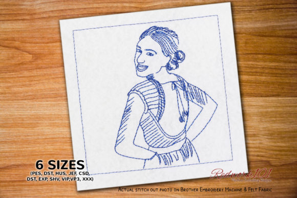 A Boutique Sweatshirt Design Review: Girl with Backless Dress Redwork