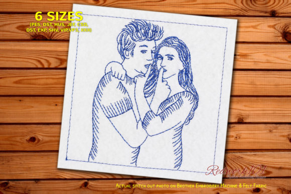 A Review of Valentine Couple Redwork Embroidery Design