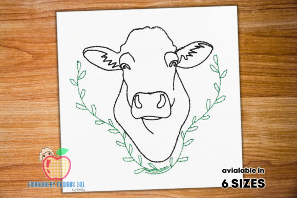 Black Angus Head Sketch: A Versatile Embroidery Design