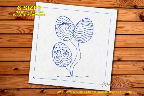 Easter Balloons Lineart: A Charming Embroidery Choice