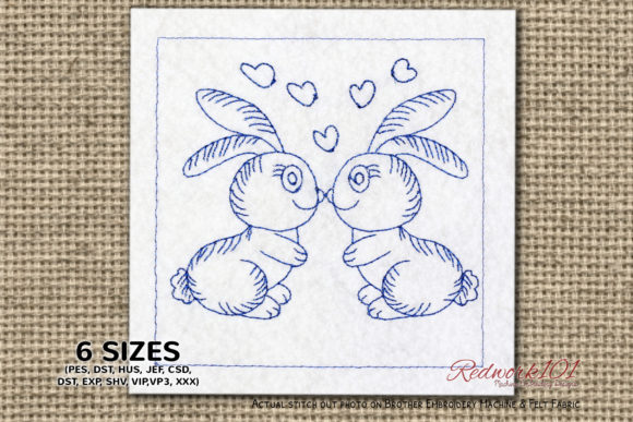 Easter Bunny Couple Machine: A Charming Embroidery Design