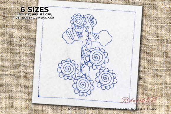Easter Cross with Flower Lineart: A Seasonal Delight