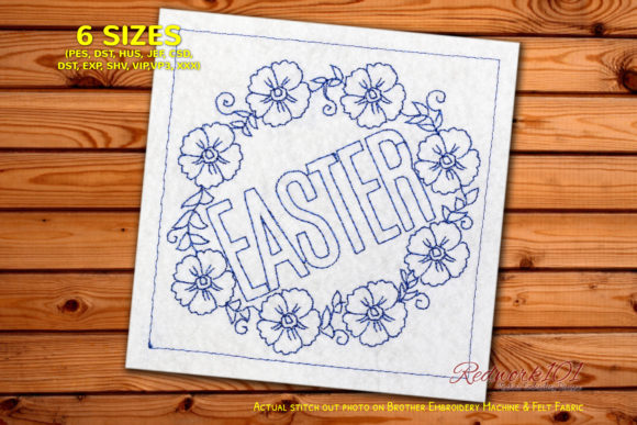 Easter Flower Wreath Redwork Review