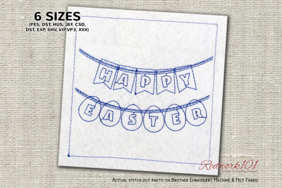 Happy Easter Banner: A Charming Embroidery Design