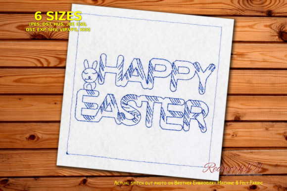 Happy Easter Message: A Charming Embroidery Design