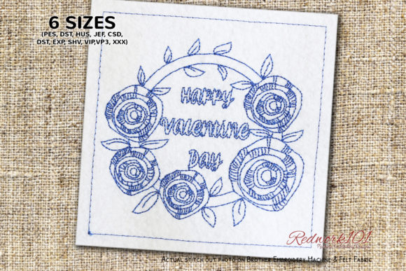 Happy Valentine Day: A Charming Embroidery Design