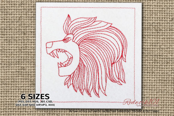 Head of Lion Zodiac Sign: A Bold Embroidery Choice