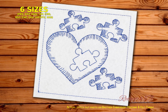 Love Puzzle: A Versatile Embroidery Design for Business