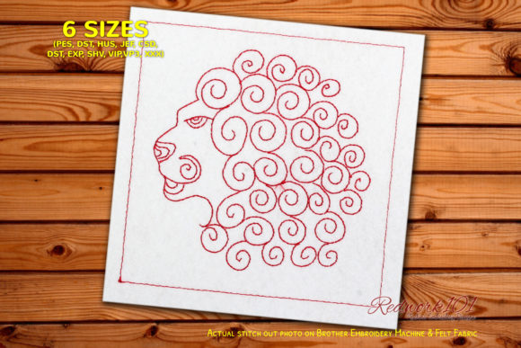 Roaring Lion Head Leo Astrology Embroidery
