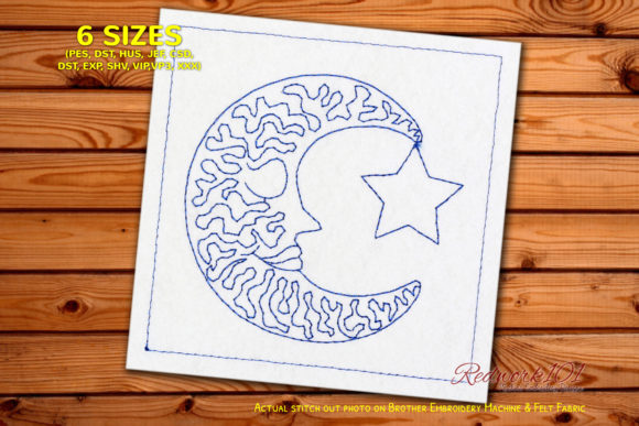 Sleeping Moon with Star Redwork: A Designer's Review