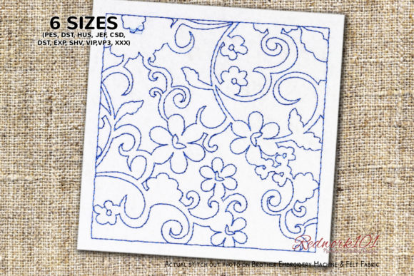 Swirls Pattern Redwork Design Review